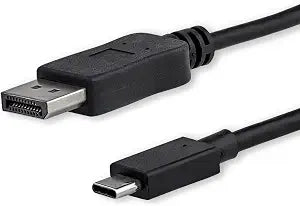 StarTech 3.3 ft (1 m) USB-C to DisplayPort Cable - USB Type-C to DP Video Adapter Cable - 4K 60Hz - Black