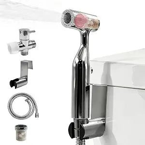 Daily Treasures Bidet Sprayer for Toilet with Replaceable Filters, Stainless Steel Handheld Bidet,Muslim Shower for Toilet, No-Push Hands-Free & Adjustable Water Pressure, Toilet Bidet Attachment