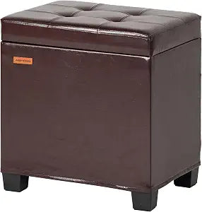 ABHENG Steel Frame Small Ottoman with Storage Antique Brown UASND70R