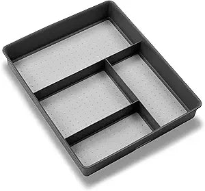 madesmart Classic 4 Compartment Drawer Organizer, Granite