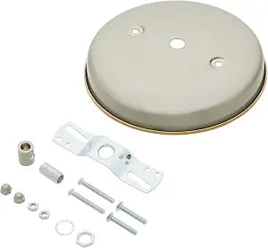 Aspen Creative 21528-51 Ceiling Canopy Kit with Warm Brass Trim for Chandelier and Pendant Light,Includes Loop and Mounting Hardware,Satin Nickel,5-1/8 in Diameter,11mm center hole