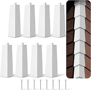 Therwen 8 Pcs White Aluminum Siding Corners Outside