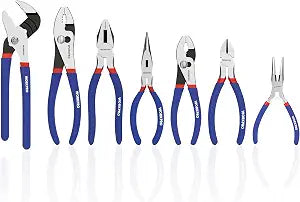 WORKPRO 7-Piece Pliers Set, Pliers Tool Set with Comfort Grip, Blue