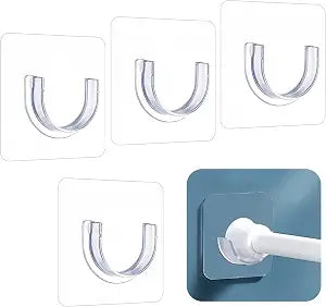 Molain 4Pcs Adhesive Shower Curtain Rod Holder No Drilling