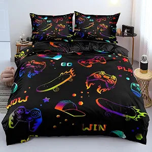 Duvet Cover Set for Boys - Twin, Full, Queen, King Gamer Bedding, Gaming Bed Set no Filling