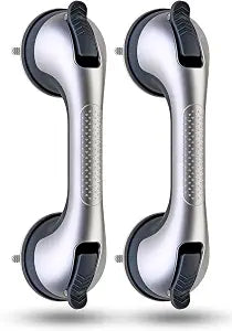 2 Pack Suction Cup Shower Grab Bars for Seniors, Handles Bathtub Rails