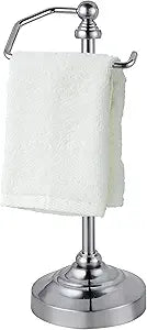SunnyPoint Deluxe Free Standing Heavy Weighted Countertop Fingertip Towel Holder Stand (Satin Nickle)