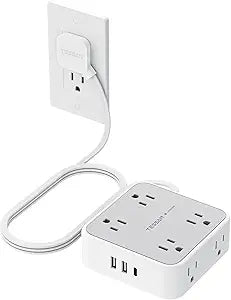 TESSAN Surge Protector Power Strip with 900J Surge Protection, 5 Ft, Grey