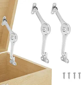 HBL' 2 Pack | Adjustable Lid Stay Hinges for Small Wooden Toy Boxes & Chests | Zinc Alloy Lid Support Hinges for Safe, Smooth Support.