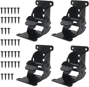4 Pack Heavy-Duty Folding Brackets, 0-90-180 Adjustable Support