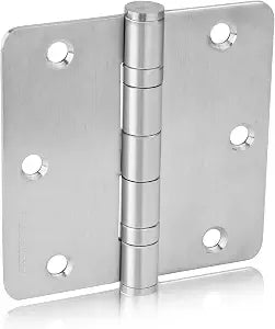 Golenwarm 3 Pack 3.5" Satin Nickel Brushed Door Hinges, 1/4 Inch Radius