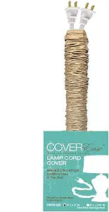 Dk Tan/Camel COVEREase Lamp Cord Cover 9 ft Faux Silk Fabric Cover - Cable Sleeve, Wire Cover, Cord Hider for Cable Management for Electrical Lighting Fixtures (1 Pack)