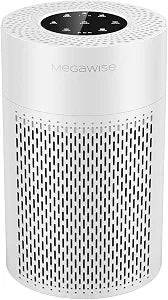 MEGAWISE H13 HEPA Air Purifier, Smart Sensor, Sleep Mode, White