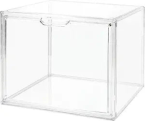 Clear Acrylic Display Case with Magnetic Lid-Dustproof Plastic Book Storage box,Clear Box,Purse Storage Organizer,Action Figure Display Case,Acrylic Sneaker Shoe Box(1 Pack)