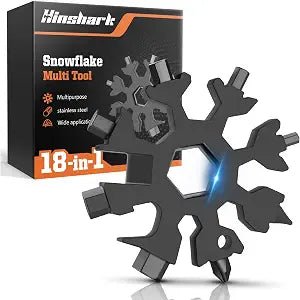 Stocking Stuffers for Men, Gifts for Men 18-in-1 Snowflake Multitool Black