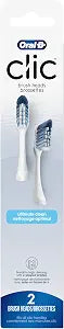 Oral-B Clic Toothbrush Replacement Heads, 2 Count toothbrushes, White Refill Brush Heads