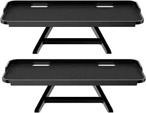 TETVIK TV Top Shelf Screen Adjustable Monitor Top Shelf Storage Bracket Tray Mount Computer Bracket for Cellphone Stand, Media Boxes, Game Console, Router, Speakers Black 2 Pieces