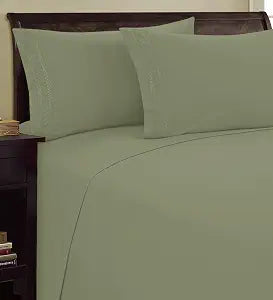 Elegant Comfort 1800 Premier Chain Design Hotel Quality Luxurious Silky Soft Wrinkle & Fade Resistant 4 pc Sheet Set, Deep Pocket Up to 16" Queen Green