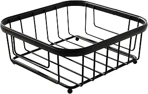 Spectrum Ashley Flat Napkin Holder Basket for Kitchen Counter & Dining Table Decor, Modern Heavy Duty Easy Access Napkin Dispenser for Cocktail Napkins, Black