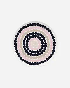 MARIMEKKO Oiva Rsymatto Dinner Plate (Beige and Pink) Iconic Stoneware to Refine Your Kitchen Dcor Stylish Porcelain Dinner Plates to Elevate Your Dining Experience (8-inch)