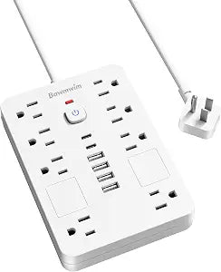 6FT Surge Protector Power Strip Extension Cord with 8 Outlets& 6 USB Ports