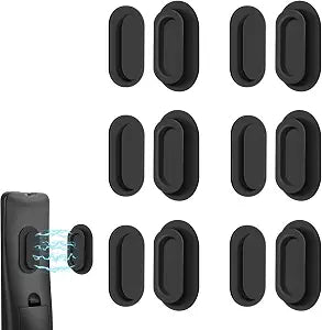 6 Pack Magnetic Remote Control Holder, Silicone, Self-Adhesive No-Drill
