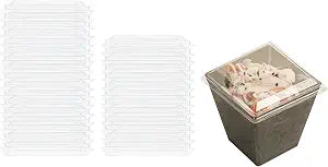 Restaurantware Square Clear Plastic Lid, 2.8 In, 100 Pack