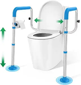 Loyoda Toilet Safety Rails with Handles and Non-Slip Foot Pads