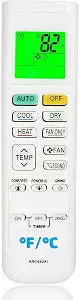 Replacement for Daikin Air Conditioner Mini Split Remote Control ARC480A1 ARC480A2 ARC480A3 ARC480A4 ARC480A5 ARC480A6 ARC480A7 ARC480A8 ARC480A9 ARC480A10 ARC480A11 with Backlight (Fahrenheit)