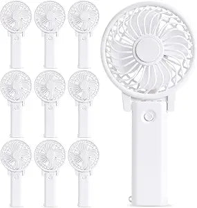 Glooglitter 10 Pcs Handheld Mini Fans Bulk for Wedding Favor,Classic