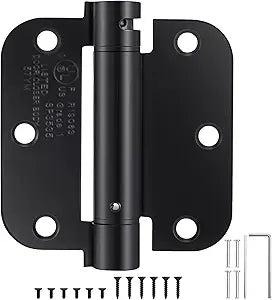 2 Pack | Self Closing Door Hinges 3.53.5, HBL' Automatic Door Closer Hinges with 5/8" Radius Corners, Adjustable Spring Door Hinge for Home, Garage & Basement Doors.