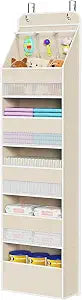 Univivi Over the Door Organizer for Baby Nursery, Beige Pattern, 6-Shelf