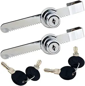 WOOCH Sliding Glass Door Ratchet Lock with Chrome Finish, Keyed Alike Showcase Display - 2 Pack