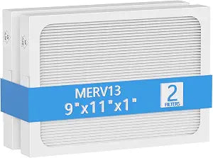9 x 11 x 1 MERV 13 Replacement Dehumidifier Filter Compatible with Santa Fe Compact70, Ultra70, Element, Compact2, UA 65H dehumidifier Models, 2 Pack