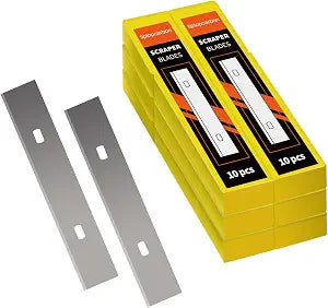 4" Scraper Blades 60 pcs Replacement Stainless Steel Razor Blade for Scraper to Remove Wallpaper Adhesive Vinyls