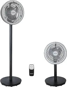 Standing Fan, Oscillating Pedestal Fan with Remote Control, Electric Fans for Home, Air Circulator Fan Floor Fan for Room Office Garage, Three Height Settings and Timer Function, Three Speeds