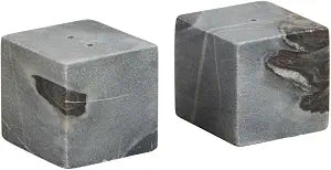 Mud Pie Grey Marble Cube Salt Pepper; 2" x 2"
