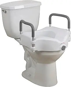 Drive Medical 2-in-1 Raised Toilet Seat with Removable Padded Arms