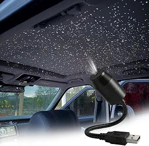 Ultra-High-Definition Car Projection Star Night Light Projector, USB Starry Sky Lamp with 360 Gooseneck & Dimmer for Bedroom, Ceiling Decor