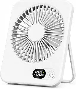 Personal Portable Desk Fan, Small Rechargeable Portable Fan (White)