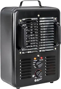 BEYOND HEAT 1500W Milkhouse Space Heater with Thermostat, Black-1 Packs