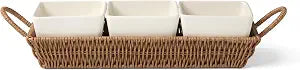 Oneida Willow and White Stoneware Serving Set, 4-Piece
