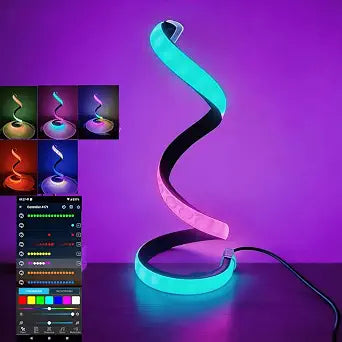Modern RGB Spiral Table Lamp,Cool night lights,Portable USB Powered lamp