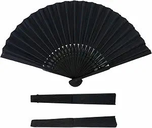 36 Pcs Black Paper Hand Fans Foldable Weddings Party Favors