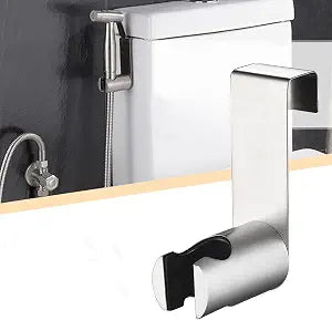 Saycker Bidet Sprayer Holder,Stainless Steel Hanging Rack Punch-Free Toilet Bidet Holder,Holder Hook Hanger for Hand Shower Toilet Bidet Sprayer,Toilet Bathroom Attachment(Sliver)