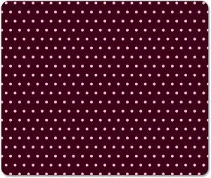 Square Polka Dot Aesthetic Retro Mouse Pad Small, Cute Burgundy Mouse Pads, Non-Slip Rubber Mousepad Washable Cloth, Red Computer Pad Decor Gifts, Pretty Coworker Gift for Girls Girly, 9.5x7.9 inch