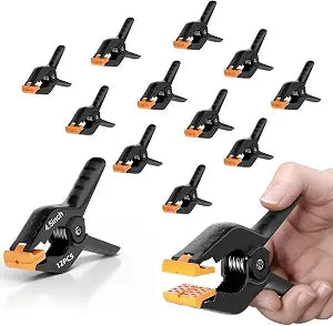 EMART 12Pcs Spring Clamps 4.5 Inch Heavy Duty Clamps Plastic Backdrop Clips