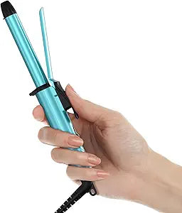 FARERY Travel Size Mini Curling Iron, 1/2 Inch, 100-240V Dual Voltage, Blue
