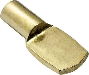 50 Pack Rok Hardware Heavy Duty 1/4" (6.35mm) Shelf Pin Spoon Shaped Cabinet Support Pegs Holder, Metal, Brass Finish - ROKSP14B