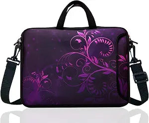 17-Inch to 17.3-Inch Neoprene Laptop Shoulder Messenger Bag Case Sleeve For 16 16.5 17 17.3" Inch Acer/Asus/Dell/Lenovo/HP/Macbook (Flower)